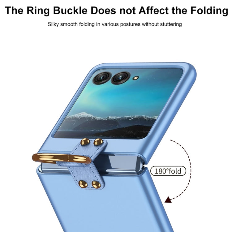 For Motorola Razr 40 Ultra GKK Ultra-thin PC Ring Holder Phone Case(Blue)
