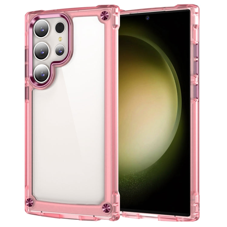 For Samsung Galaxy S23 Ultra 5G Skin Feel TPU + PC Phone Case(Transparent Pink)