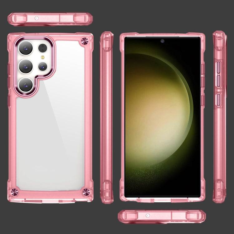 For Samsung Galaxy S23 Ultra 5G Skin Feel TPU + PC Phone Case(Transparent Pink)