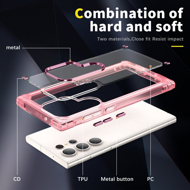 For Samsung Galaxy S23 Ultra 5G Skin Feel TPU + PC Phone Case(Transparent Pink)