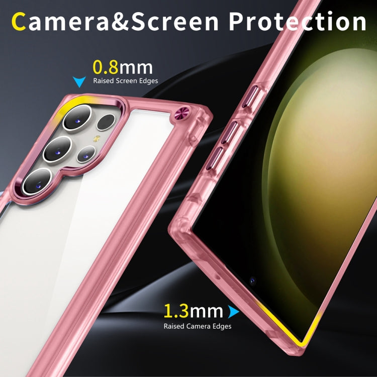 For Samsung Galaxy S23 Ultra 5G Skin Feel TPU + PC Phone Case(Transparent Pink)