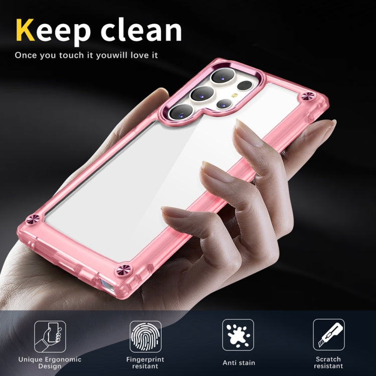 For Samsung Galaxy S23 Ultra 5G Skin Feel TPU + PC Phone Case(Transparent Pink)