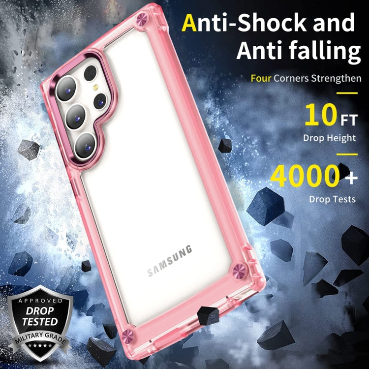 For Samsung Galaxy S23 Ultra 5G Skin Feel TPU + PC Phone Case(Transparent Pink)