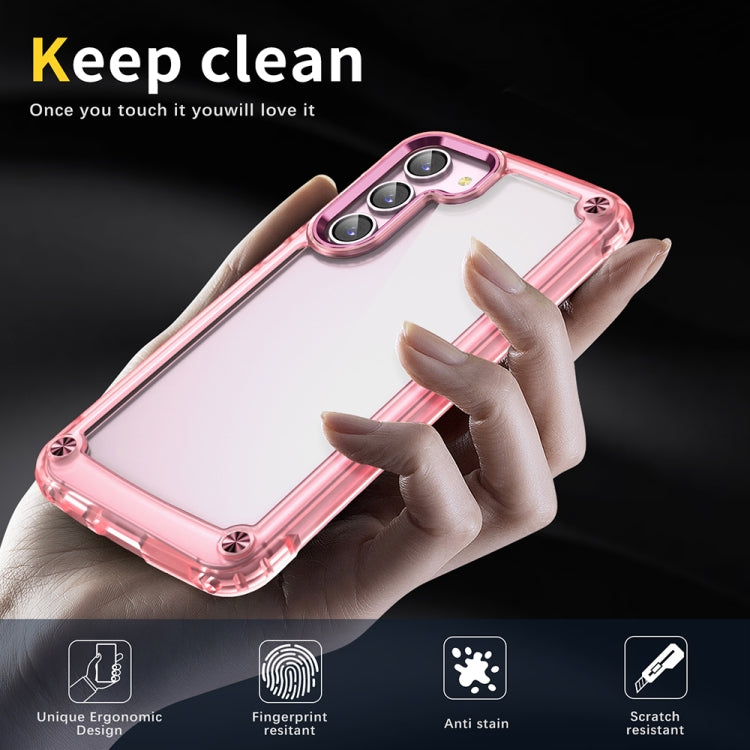For Samsung Galaxy S22 5G Skin Feel TPU + PC Phone Case(Transparent Pink)