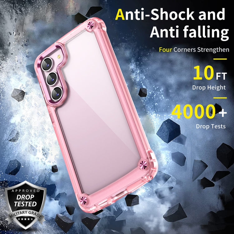 For Samsung Galaxy S22 5G Skin Feel TPU + PC Phone Case(Transparent Pink)