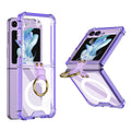For Samsung Galaxy Z Flip5 GKK MagSafe Airbag Hinge Shockproof Phone Case with Ring Holder(Purple)