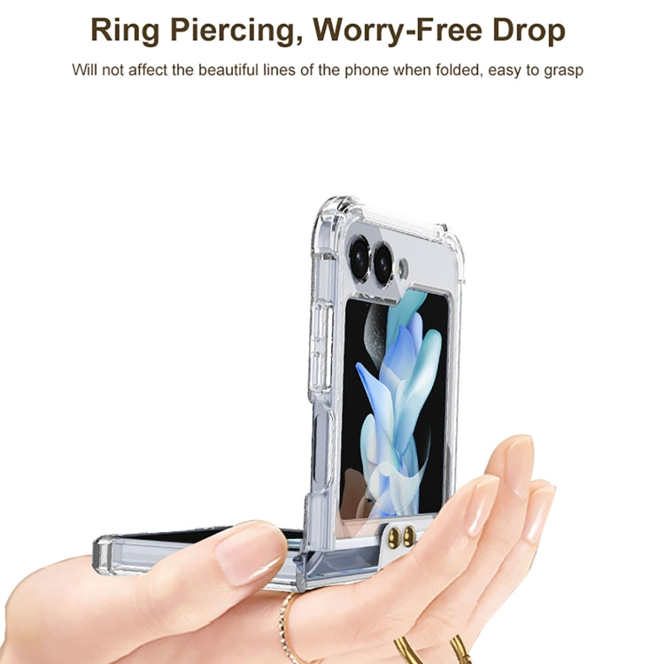 For Samsung Galaxy Z Flip5 GKK MagSafe Airbag Hinge Shockproof Phone Case with Ring Holder(Purple)