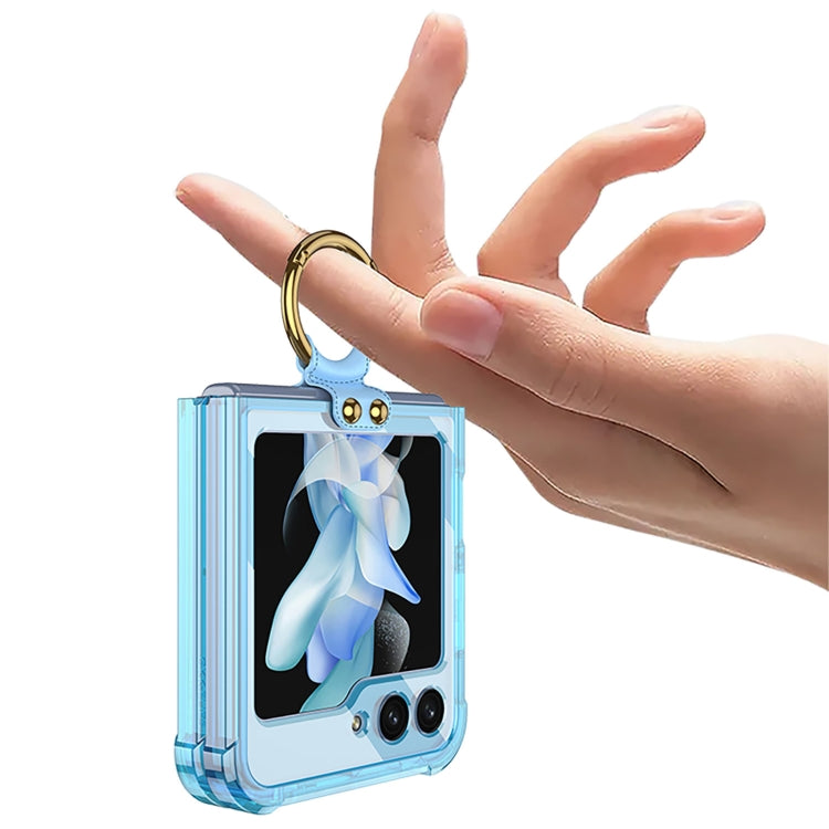 For Samsung Galaxy Z Flip5 GKK MagSafe Airbag Hinge Shockproof Phone Case with Ring Holder(Purple)