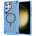 For Samsung Galaxy S23 Ultra 5G Skin Feel TPU  PC MagSafe Magnetic Phone Case(Transparent Blue)