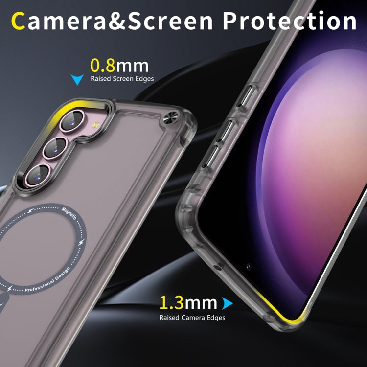 For Samsung Galaxy S23 5G Skin Feel TPU  PC MagSafe Magnetic Phone Case(Transparent Black)