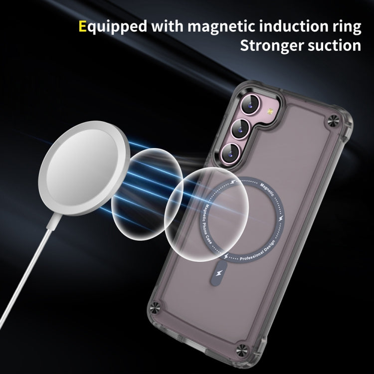 For Samsung Galaxy S23 5G Skin Feel TPU  PC MagSafe Magnetic Phone Case(Transparent Black)