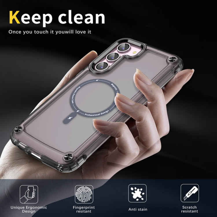 For Samsung Galaxy S22 5G Skin Feel TPU  PC MagSafe Magnetic Phone Case(Transparent Black)
