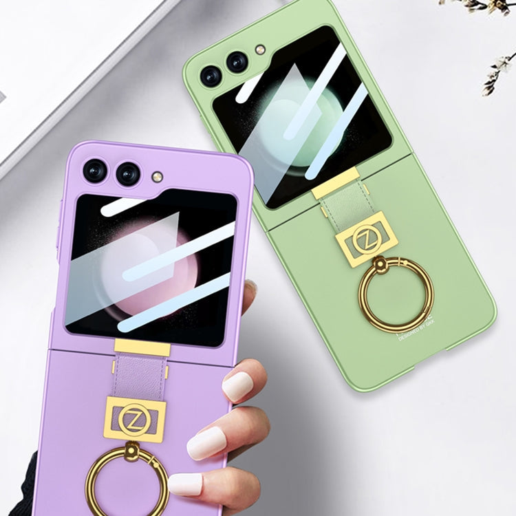 For Samsung Galaxy Z Flip5 GKK Ultra-thin Z Ring Holder PC Phone Case(Purple)