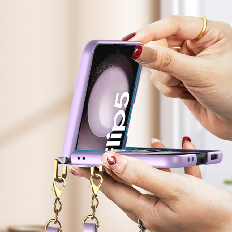 For Samsung Galaxy Z Flip5 GKK Ultra-thin Handbag Phone Case(Purple)