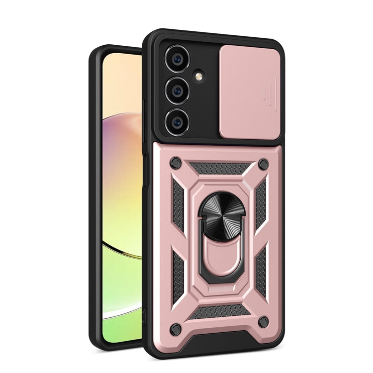 For Samsung Galaxy S23 FE 5G Sliding Camera Cover Design TPU+PC Phone Case(Rose Gold)