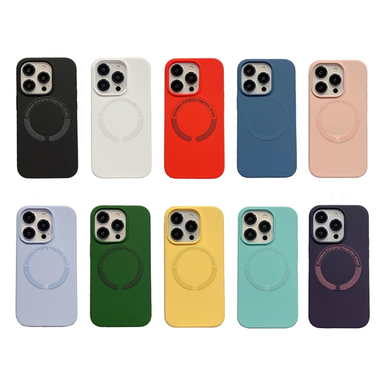 For iPhone 15 Pro Max Magsafe Magnetic Silicone Phone Case(Green)