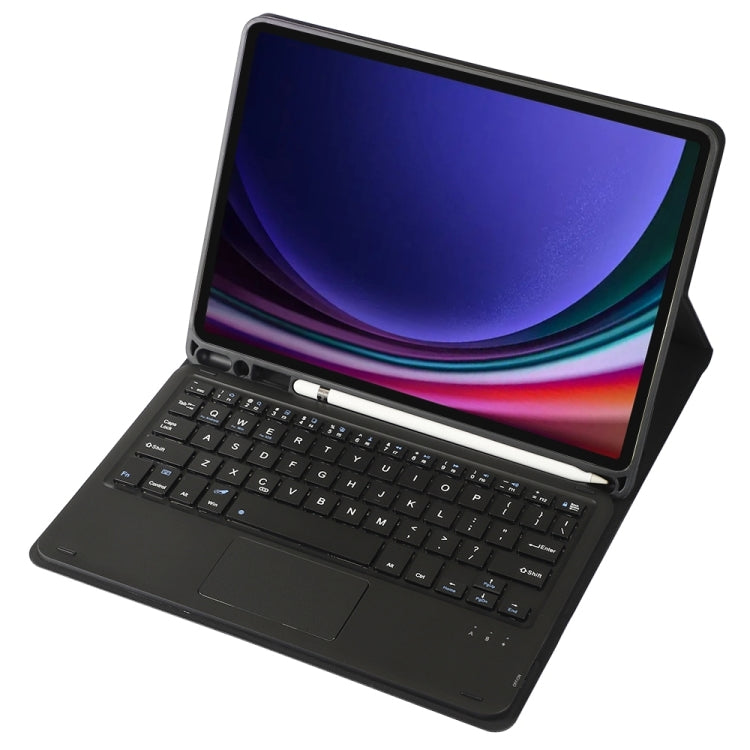 For Samsung Galaxy Tab S9 A710B-A Candy Color TPU Touch Bluetooth Keyboard Leather Tablet Case with Pen Holder(Black)
