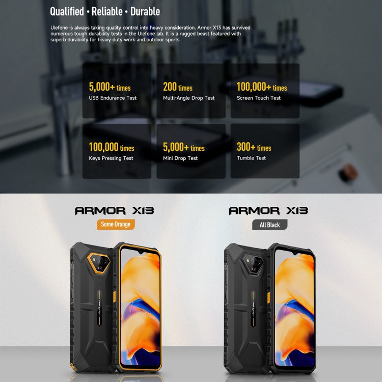 Ulefone Armor X13, IP68/IP69K Rugged Phone, 6.52 inch Android 15 MediaTek Helio G36 Octa Core, Network: 4G, NFC, OTG, 6GB+64GB