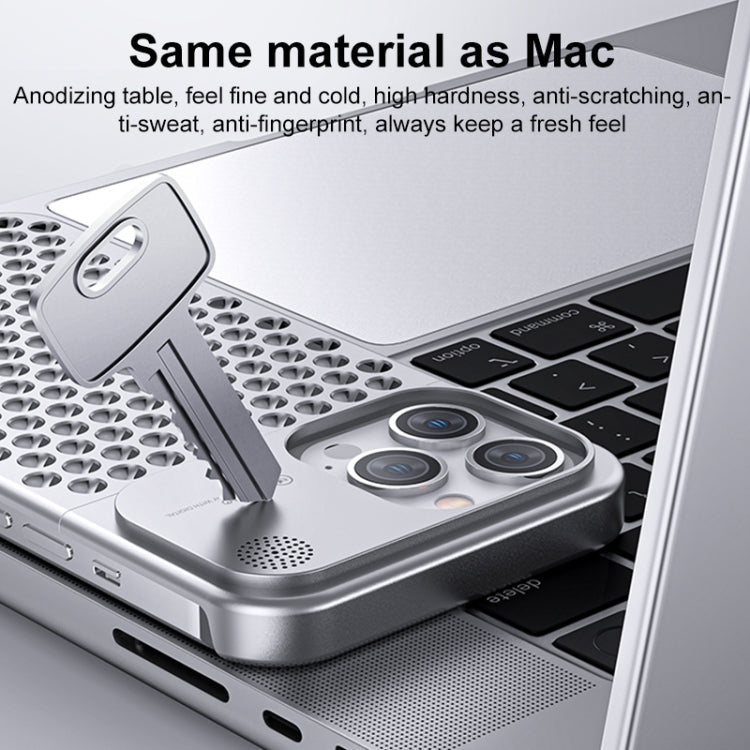 For iPhone 13 Pro Max Aromatherapy Aluminum Alloy Cooling Phone Case(Grey)