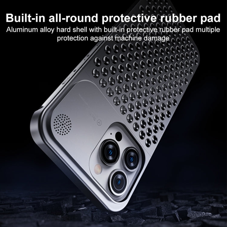 For iPhone 13 Pro Max Aromatherapy Aluminum Alloy Cooling Phone Case(Grey)