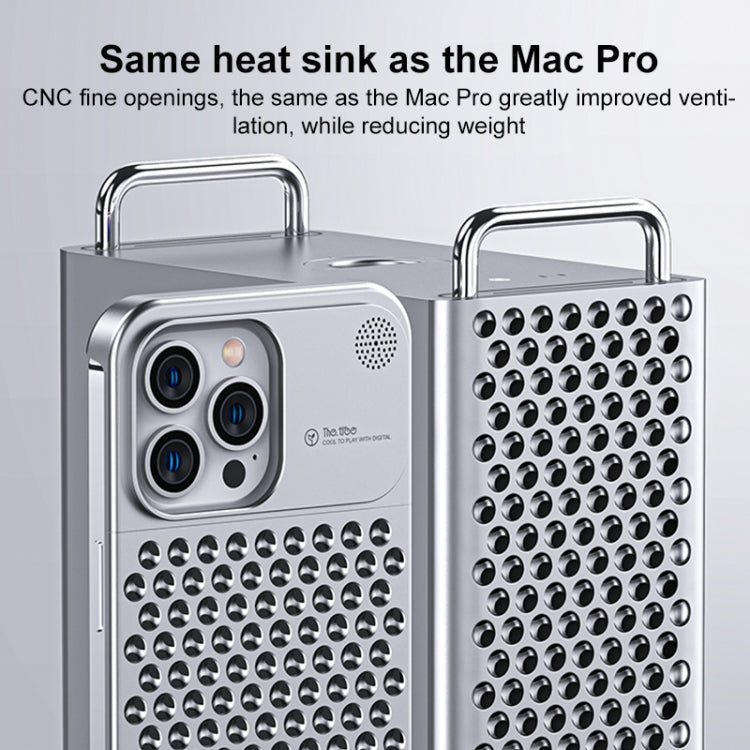 For iPhone 13 Pro Max Aromatherapy Aluminum Alloy Cooling Phone Case(Grey)