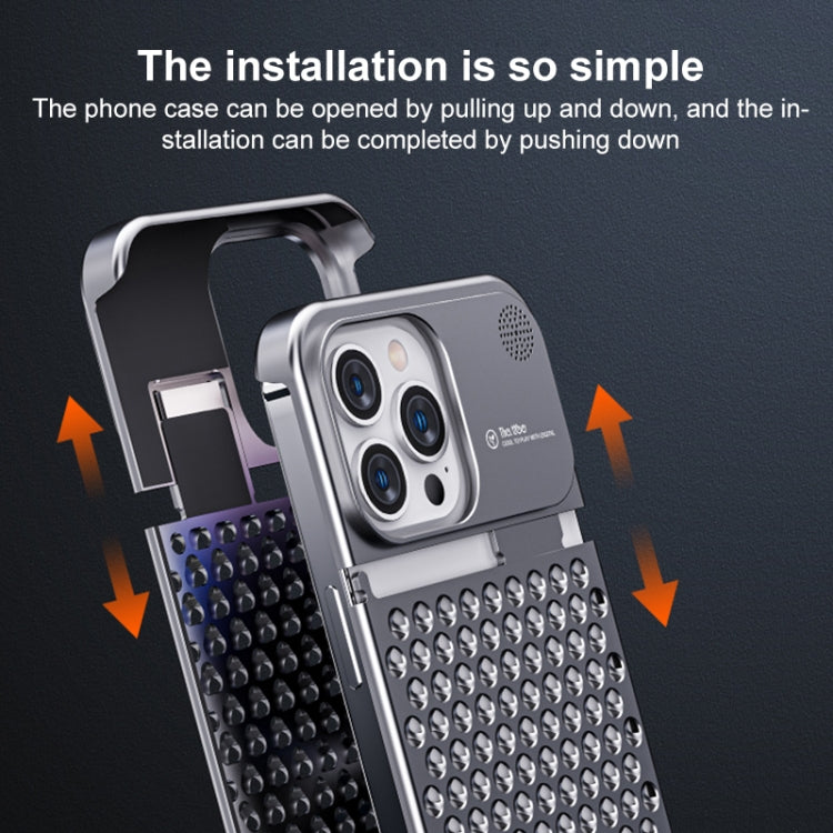 For iPhone 13 Pro Max Aromatherapy Aluminum Alloy Cooling Phone Case(Grey)