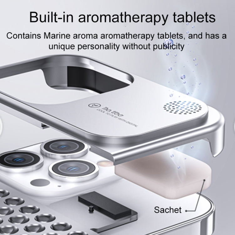 For iPhone 13 Pro Max Aromatherapy Aluminum Alloy Cooling Phone Case(Grey)