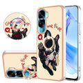For Honor 90 Lite 5G Electroplating Dual-side IMD Phone Case with Ring Holder(Lucky Dog)