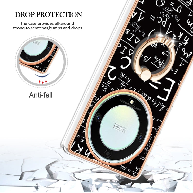 For Honor X9a / Magic5 Lite Electroplating Dual-side IMD Phone Case with Ring Holder(Equation)