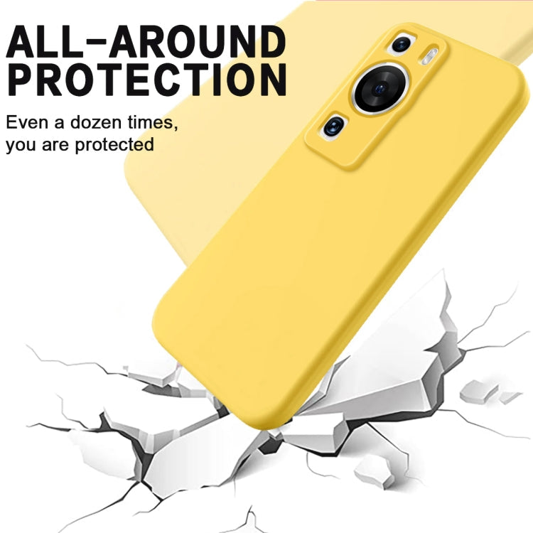 For Huawei P60 / P60 Pro Solid Color Liquid Silicone Dropproof Full Coverage Protective Case(Yellow)