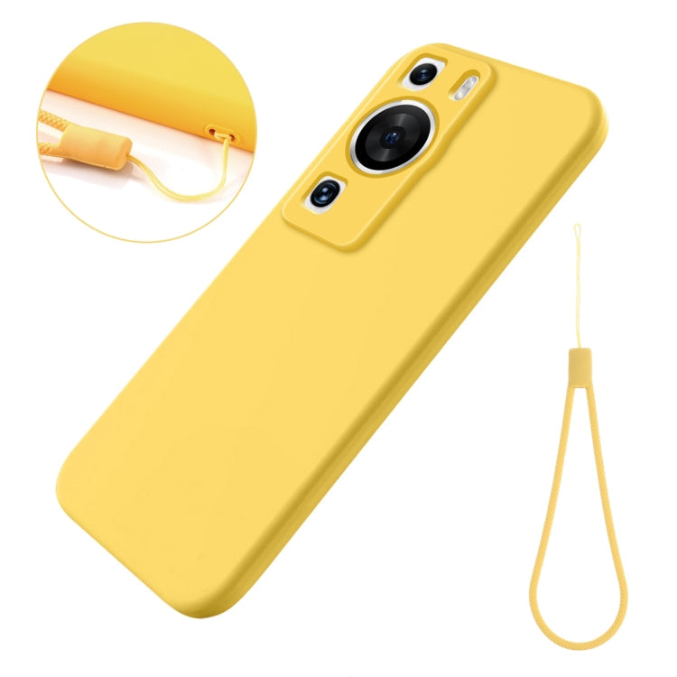 For Huawei P60 / P60 Pro Solid Color Liquid Silicone Dropproof Full Coverage Protective Case(Yellow)