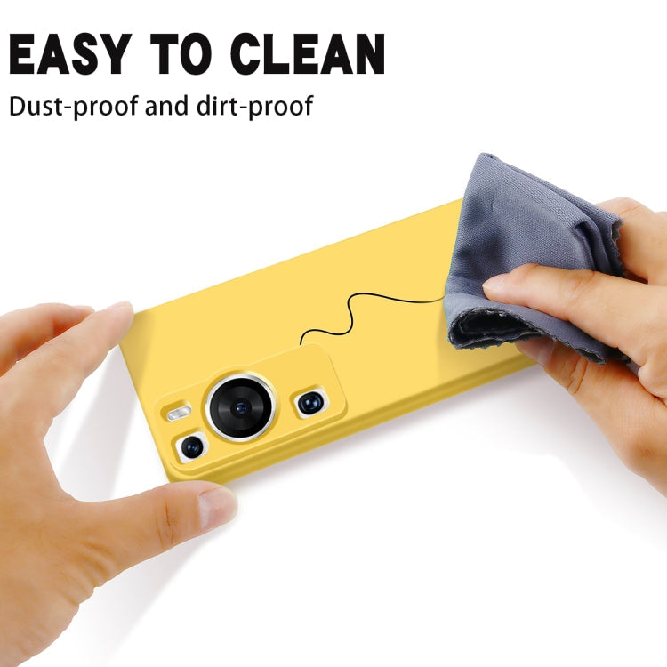 For Huawei P60 / P60 Pro Solid Color Liquid Silicone Dropproof Full Coverage Protective Case(Yellow)