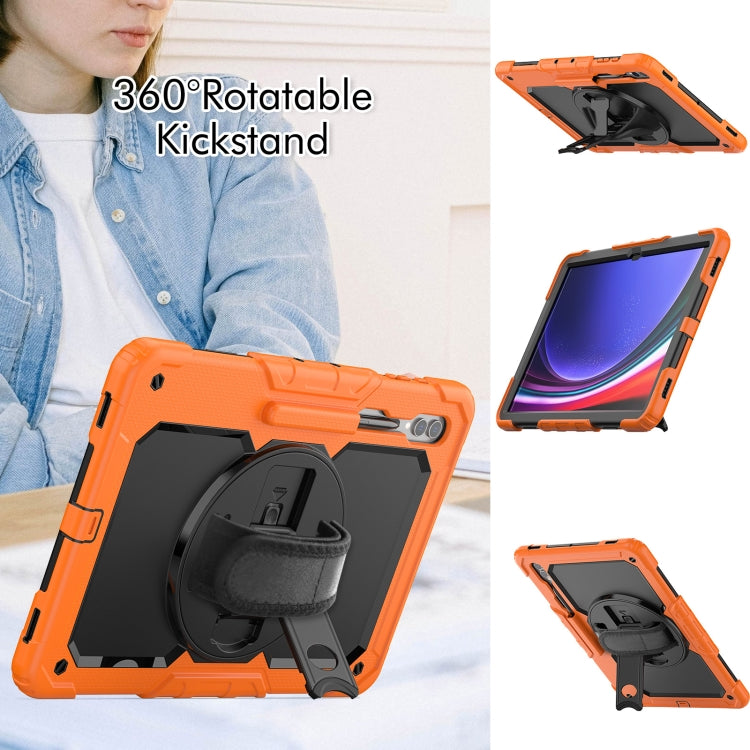 Lucky Wheel Grip Silicone Hybrid PC Tablet Case with Shoulder Strap, For Samsung Galaxy Tab S9 Ultra / S10 Ultra, For Samsung Galaxy Tab S10+ / S9+ / S9 FE+