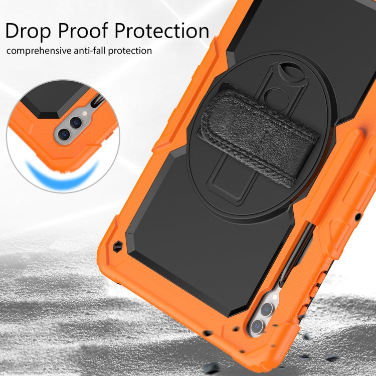 Lucky Wheel Grip Silicone Hybrid PC Tablet Case with Shoulder Strap, For Samsung Galaxy Tab S9 Ultra / S10 Ultra, For Samsung Galaxy Tab S10+ / S9+ / S9 FE+