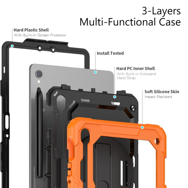 Lucky Wheel Grip Silicone Hybrid PC Tablet Case with Shoulder Strap, For Samsung Galaxy Tab S9 / S9 FE / S10 FE, For Samsung Galaxy Tab S10 FE+