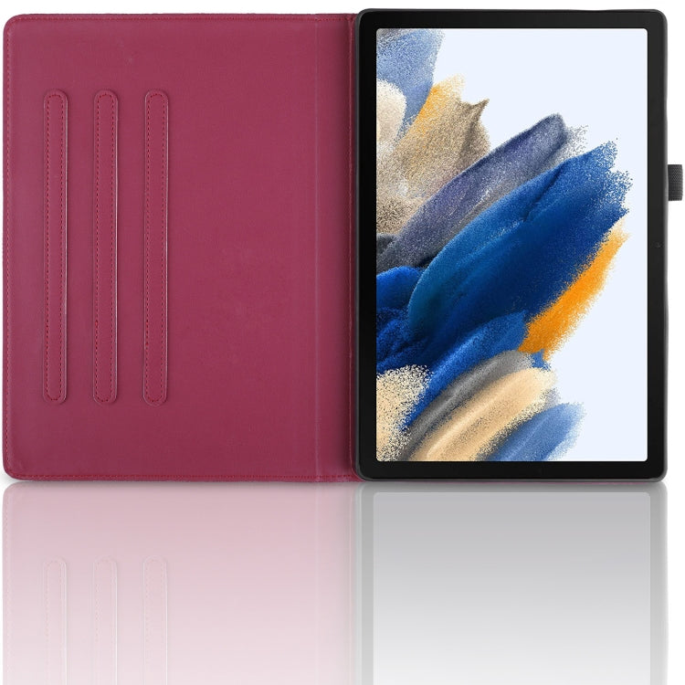 For Samsung Galaxy Tab A8 10.5 Tree Life Embossed Rotation Leather Smart Tablet Case(Red)