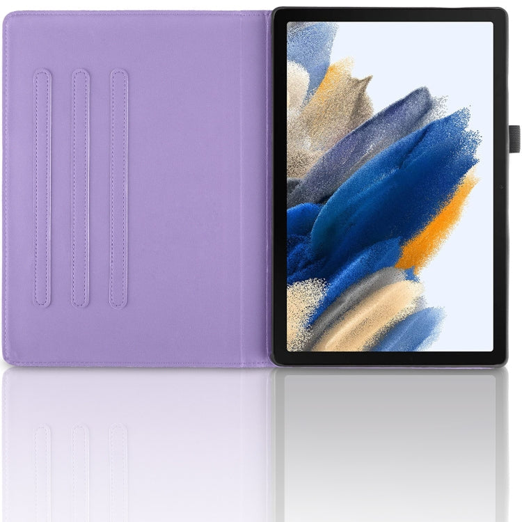 For Samsung Galaxy Tab A8 10.5 Tree Life Embossed Rotation Leather Smart Tablet Case(Purple)