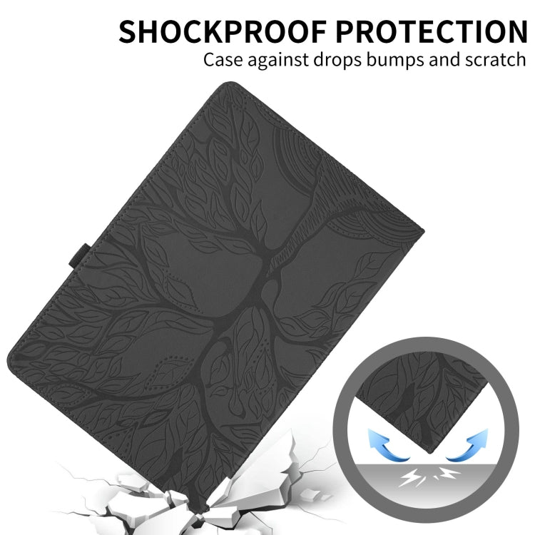 For Samsung Galaxy Tab A 8.0 2019 / T290 Tree Life Embossed Rotation Leather Tablet Case(Black)