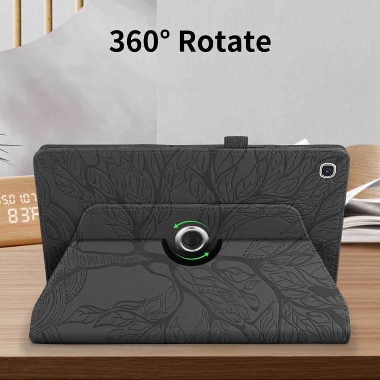 For Samsung Galaxy Tab A 8.0 2019 / T290 Tree Life Embossed Rotation Leather Tablet Case(Black)