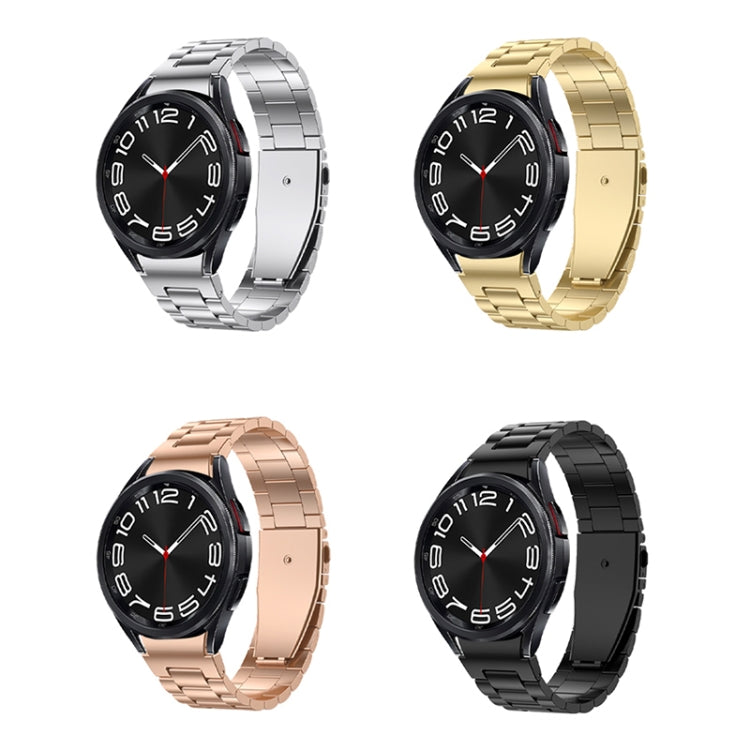 For Samsung Galaxy Watch 6 Three Strains Metal Watch Band(Black)