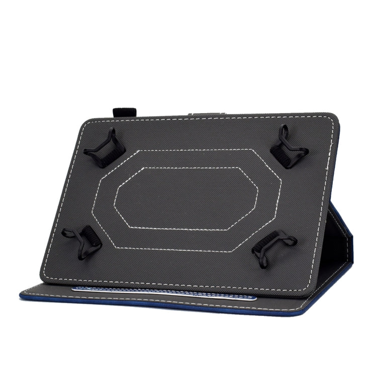 For 10 inch Tablet PC Universal Cowhide Texture Horizontal Flip Leather Case with Holder & Card Slots & Pen Slot(Blue)