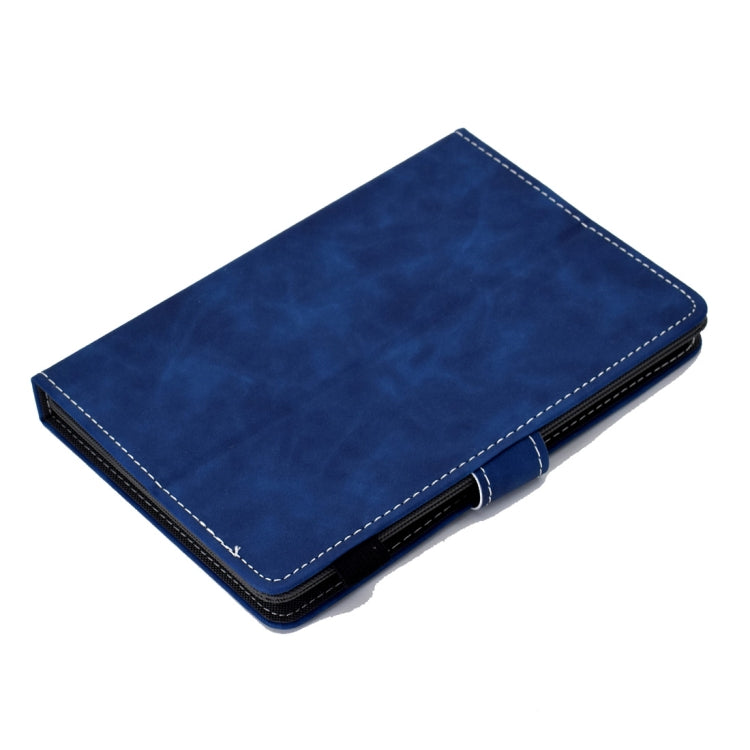 For 10 inch Tablet PC Universal Cowhide Texture Horizontal Flip Leather Case with Holder & Card Slots & Pen Slot(Blue)