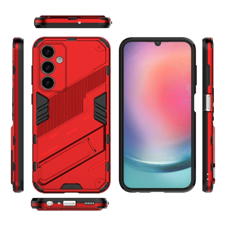 For Samsung Galaxy S23 FE 5G Punk Armor 2 in 1 PC + TPU Shockproof Phone Case with Invisible Holder(Red)