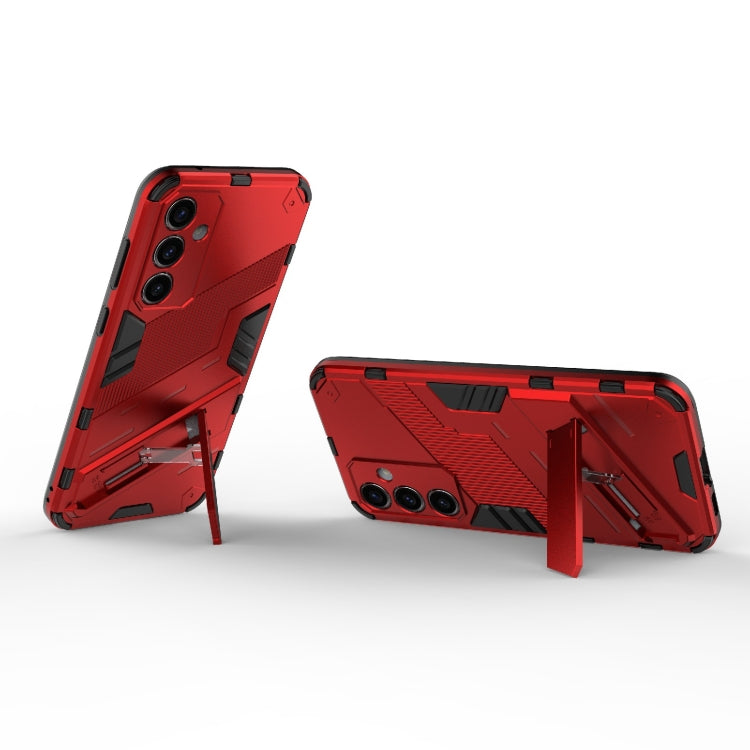 For Samsung Galaxy S23 FE 5G Punk Armor 2 in 1 PC + TPU Shockproof Phone Case with Invisible Holder(Red)