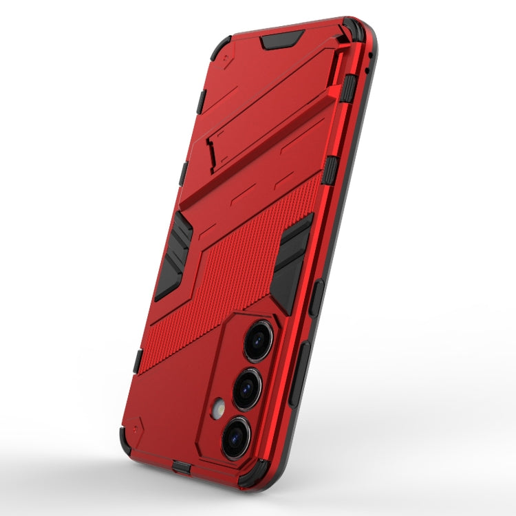 For Samsung Galaxy S23 FE 5G Punk Armor 2 in 1 PC + TPU Shockproof Phone Case with Invisible Holder(Red)