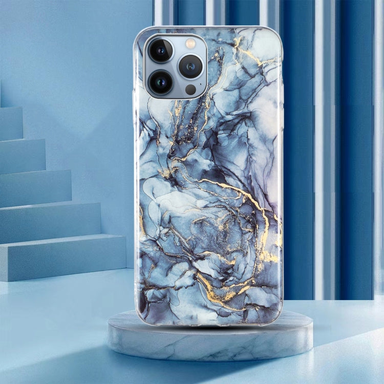 IMD Marble TPU Phone Case For iPhone 15 Pro Max(Grey)