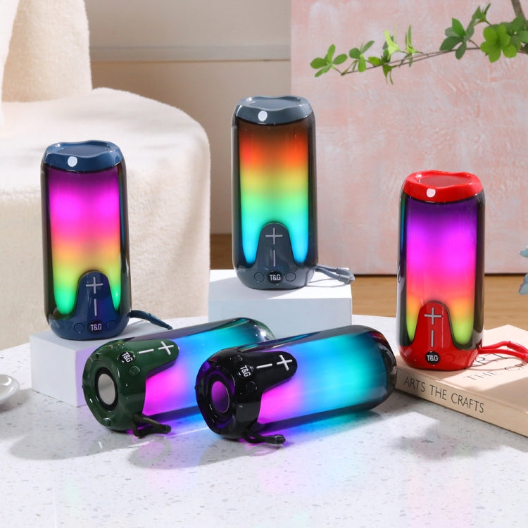 T&G TG651 Portable LED Wireless Bluetooth Speaker Outdoor TWS Subwoofer(Green)