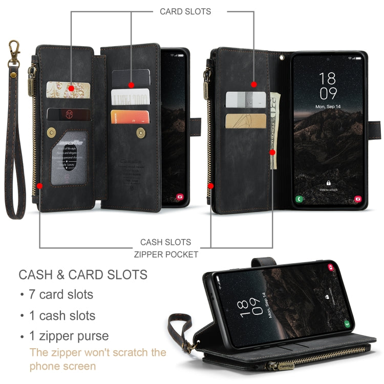 CaseMe C30 Card Slots Zipper Wallet Leather Phone Case, For Samsung Galaxy S24 5G, For Samsung Galaxy S23 FE, For Samsung Galaxy A24 4G, For Samsung Galaxy A23