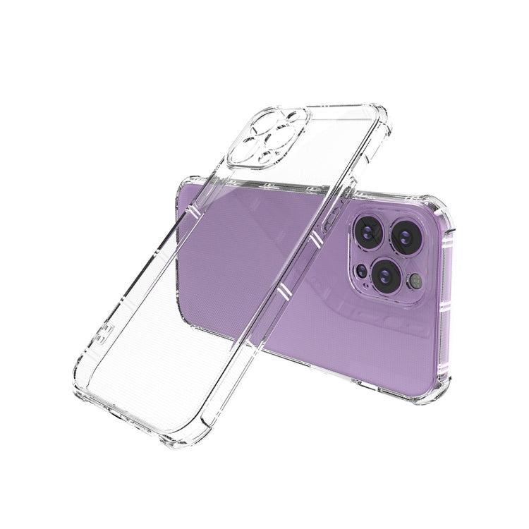 For iPhone 15 Pro Max Straight Side Dual Bone Anti-fall TPU Phone Case(Transparent)