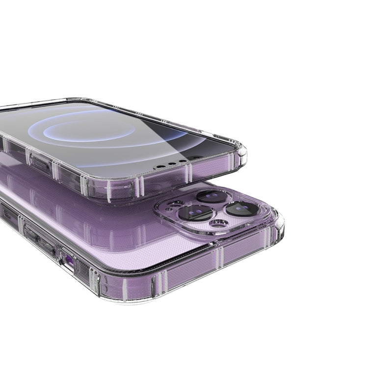 For iPhone 15 Pro Max Straight Side Dual Bone Anti-fall TPU Phone Case(Transparent)